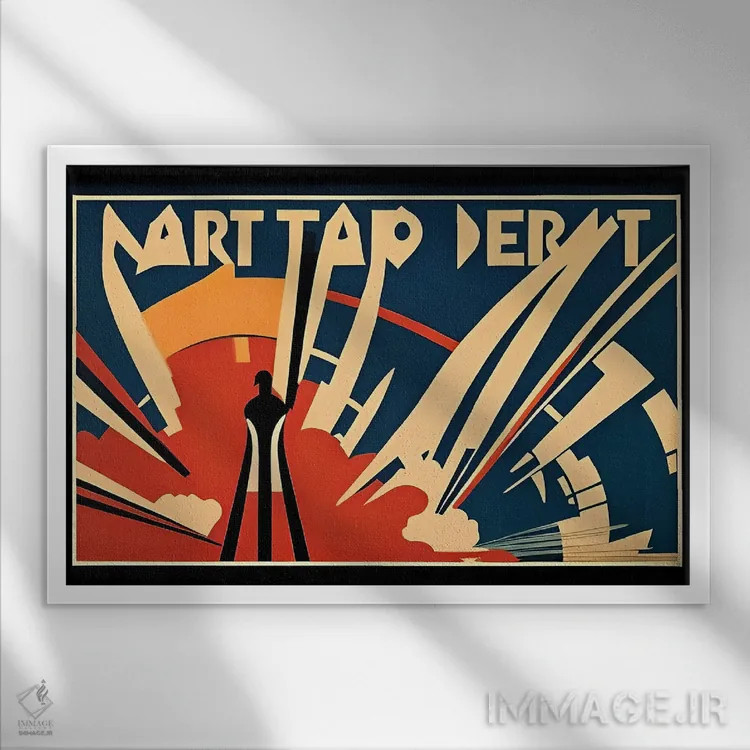 تابلو آرت دکو هوش مصنوعی ۷ اثر آلساندرو دلا توره - نمای قابدار سفید