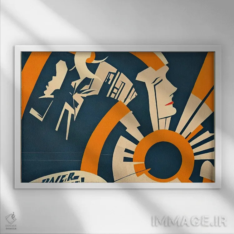 تابلو آرت دکو هوش مصنوعی ۸ اثر آلساندرو دلا توره - نمای قابدار سفید