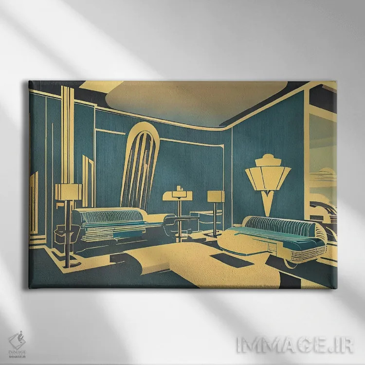 تابلو طراحی داخلی آرت دکو ۱ اثر آلساندرو دلا توره - نمای روبهرو روی دیوار