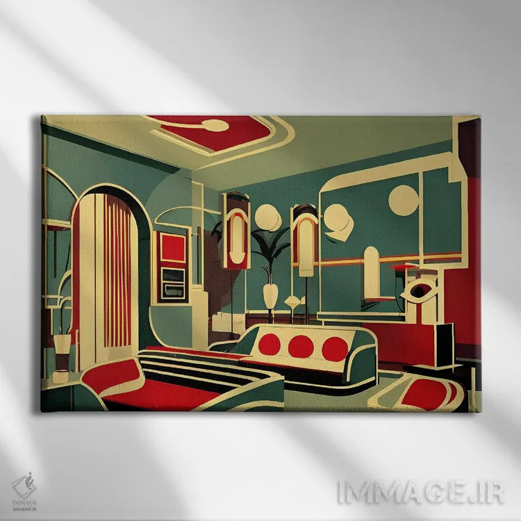 تابلو طراحی داخلی آرت دکو ۲ اثر آلساندرو دلا توره - نمای روبهرو روی دیوار