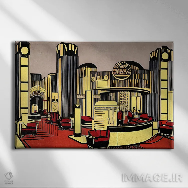 تابلو طراحی داخلی آرت دکو ۳ اثر آلساندرو دلا توره - نمای روبهرو روی دیوار