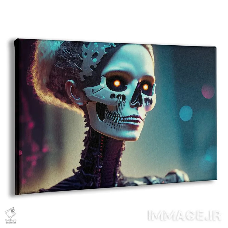 تابلو اسکلت زنانه سایبرپانک اثر آلساندرو دلا توره - نمای پرسپکتیو محصول