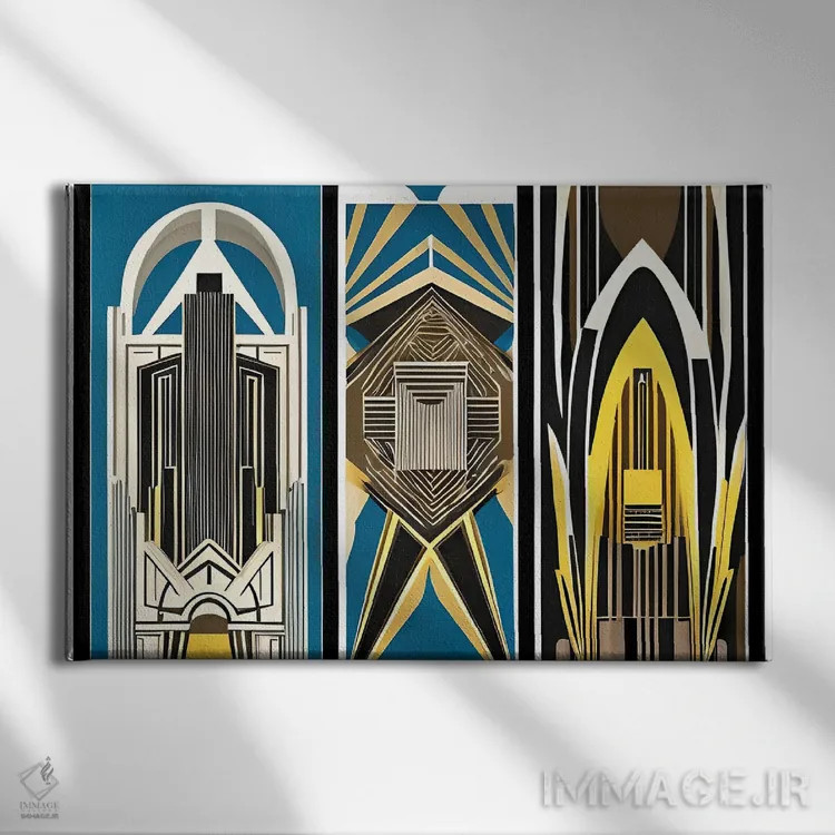 تابلو طراحی داخلی آرت دکو ۴ اثر آلساندرو دلا توره - نمای روبهرو روی دیوار