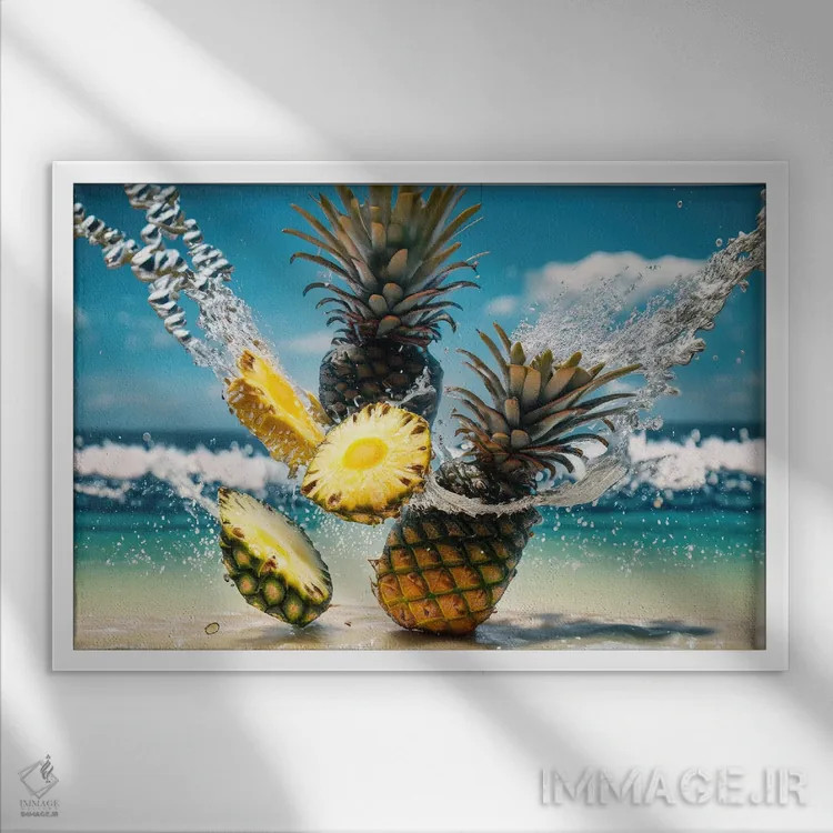 تابلو آناناسهای مالدیو اثر آلساندرو دلا توره - نمای قابدار سفید