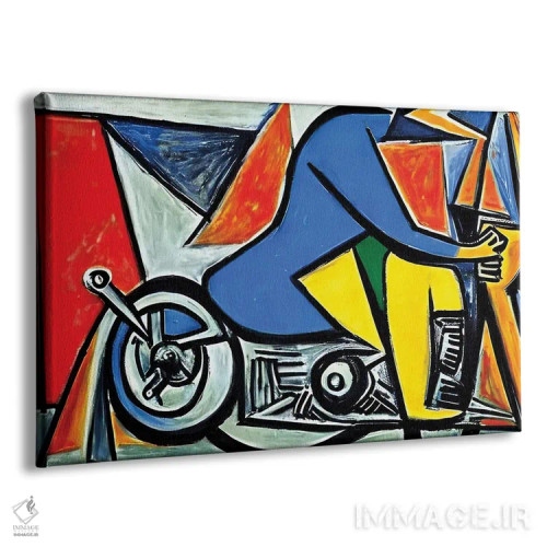 تابلو موتورسوار به سبک پیکاسو اثر آلساندرو دلا توره - نمای پرسپکتیو محصول