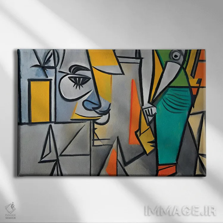 تابلو چند کارگر به سبک پیکاسو اثر آلساندرو دلا توره - نمای روبهرو روی دیوار