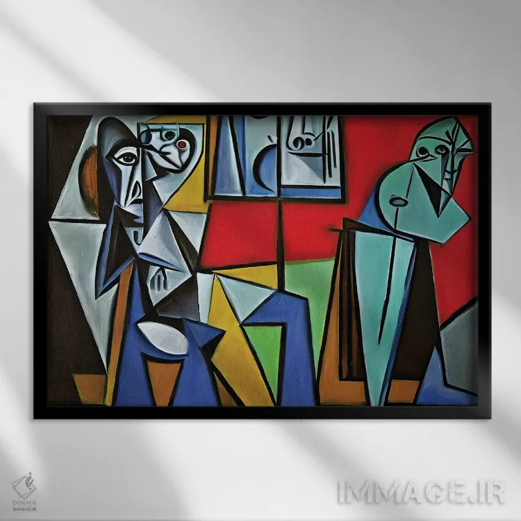 تابلو گالریدار به سبک پیکاسو اثر آلساندرو دلا توره - نمای قابدار مشکی