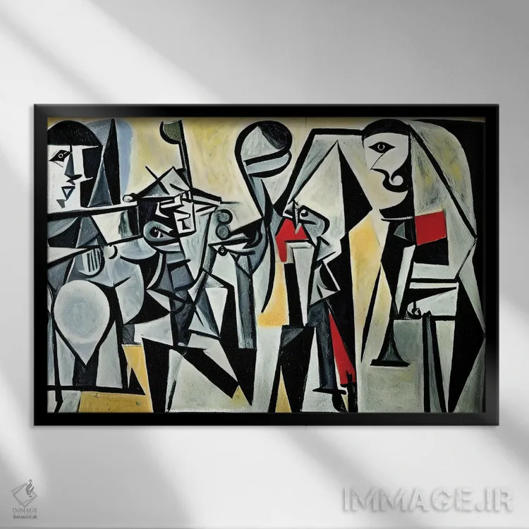تابلو کار سخت به سبک پیکاسو اثر آلساندرو دلا توره - نمای قابدار مشکی