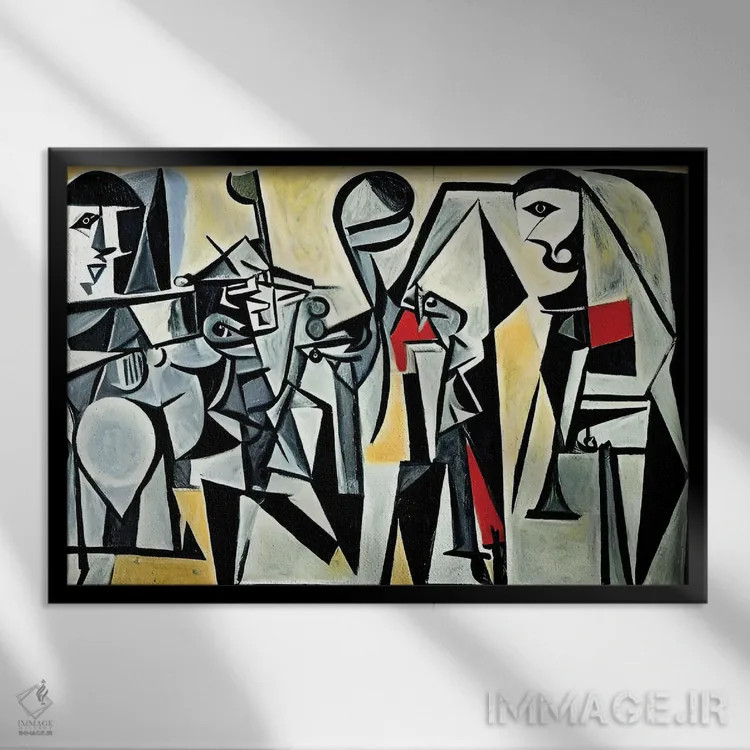 تابلو کار سخت به سبک پیکاسو اثر آلساندرو دلا توره - نمای قابدار مشکی