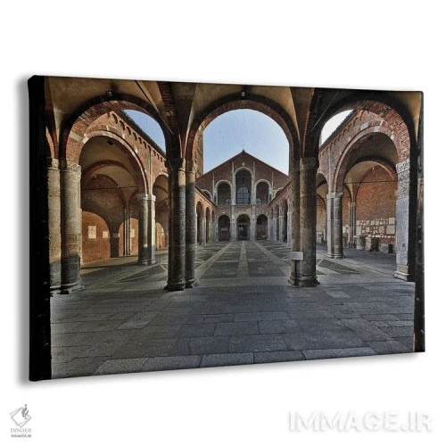تابلو کلیسای سانتامبروجو در میلان ایتالیا (سبک رومانیک) ۲ اثر آلساندرو دلا توره - نمای پرسپکتیو محصول