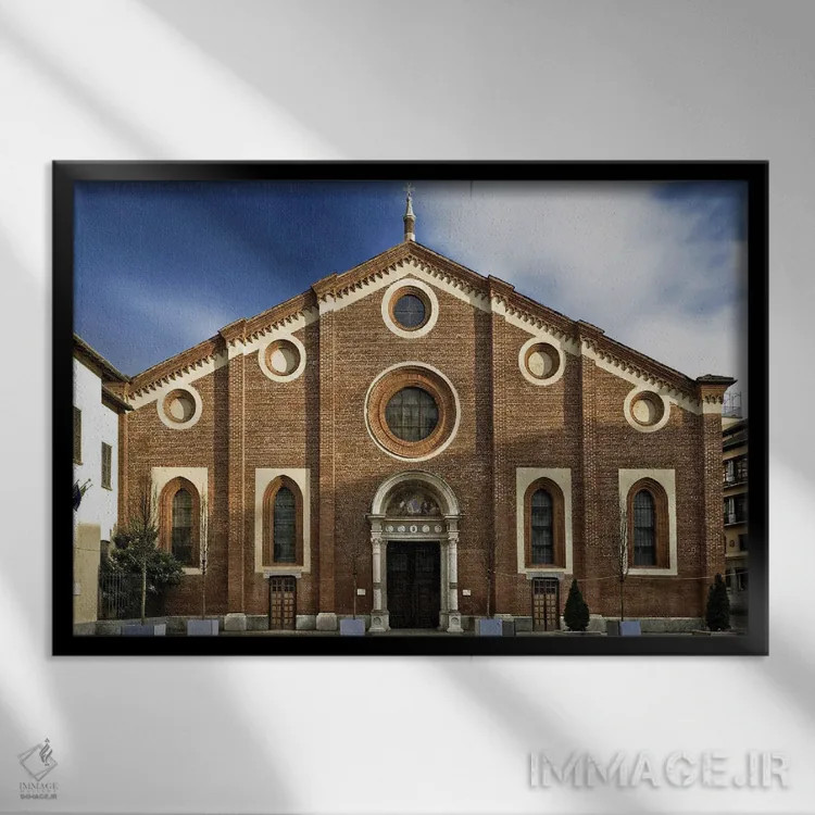 تابلو کلیسای سانتا ماریا دله گراتسیه، میلان، ایتالیا اثر آلساندرو دلا توره - نمای قابدار مشکی