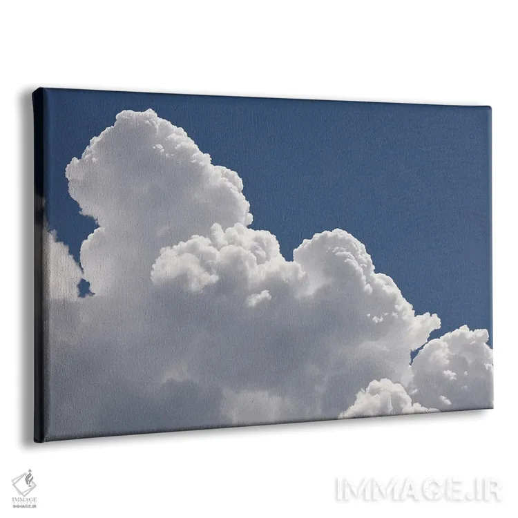 تابلو ابرهای سفید و آسمان آبی در یک روز آفتابی در میلان، ایتالیا اثر آلساندرو دلا توره - نمای پرسپکتیو محصول
