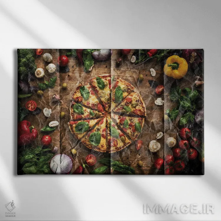 تابلو پوستر "پیتزا امروز" اثر آلساندرو دلا توره - نمای روبهرو روی دیوار