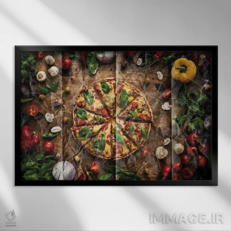 تابلو پوستر "پیتزا امروز" اثر آلساندرو دلا توره - نمای قابدار مشکی