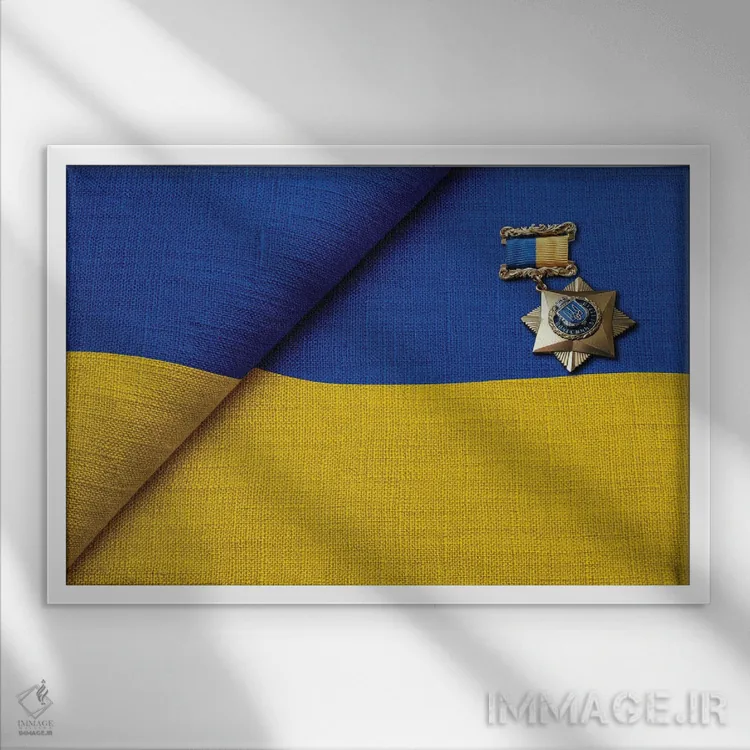 تابلو بیایید به جانباختگان اوکراین احترام بگذاریم اثر آلساندرو دلا توره - نمای قابدار سفید