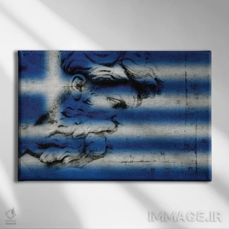 تابلو خدای یونان روی پارچه کتانی اثر آلساندرو دلا توره - نمای روبهرو روی دیوار