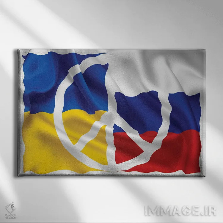 تابلو صلح برای اوکراین و روسیه ۳ اثر آلساندرو دلا توره - نمای روبهرو روی دیوار