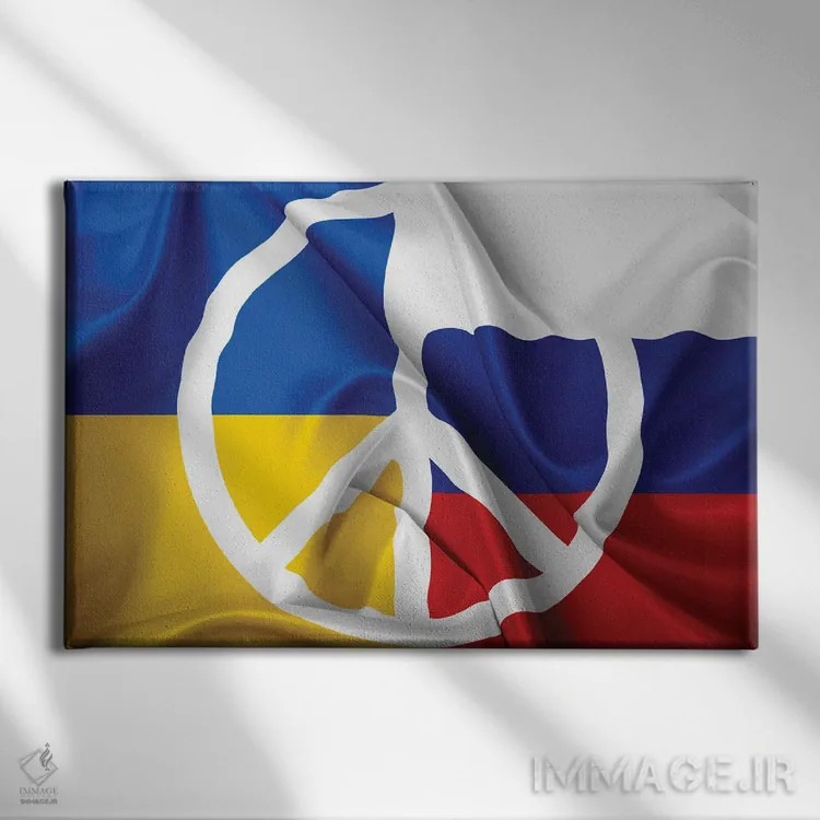 تابلو صلح برای اوکراین و روسیه ۷ اثر آلساندرو دلا توره - نمای روبهرو روی دیوار