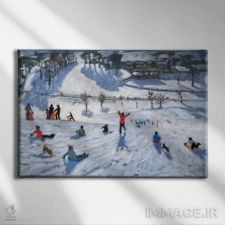 تابلو Chatsworth,تفریحات زمستانی، چَتسورث (بریتانیا) اثر اندرو ماکارا - نمای روبهرو روی دیوار