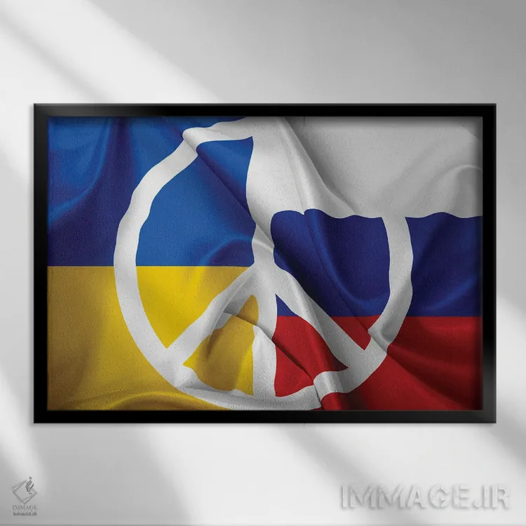 تابلو صلح برای اوکراین و روسیه ۷ اثر آلساندرو دلا توره - نمای قابدار مشکی