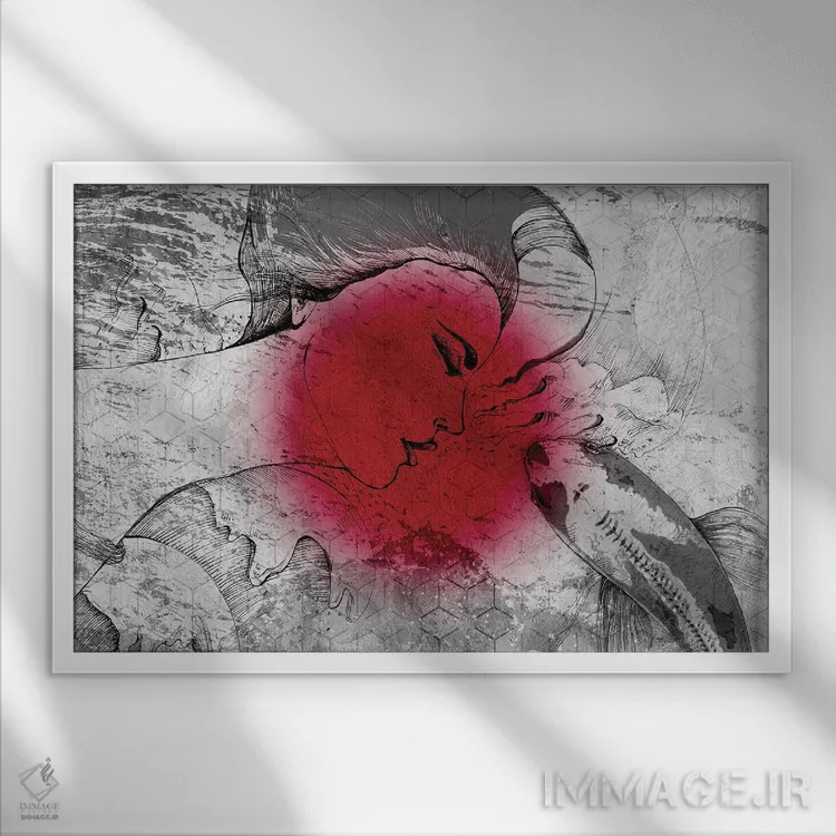 تابلو زنان ماهیگیر ژاپنی اثر آلساندرو دلا توره - نمای قابدار سفید