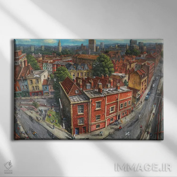 تابلو قلب تپنده بریستول اثر آدریان سایکس - نمای روبهرو روی دیوار