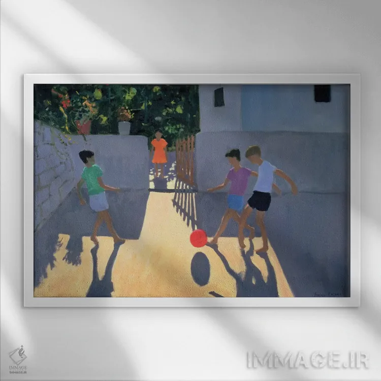 تابلو Kos,فوتبالیستها، کوس (یونان) اثر اندرو ماکارا - نمای قابدار سفید