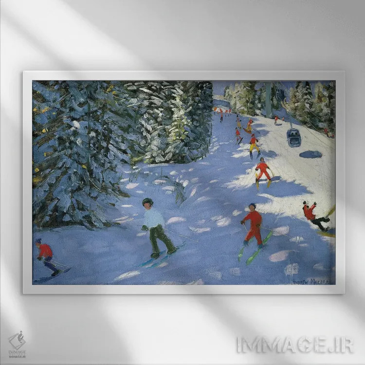 تابلو Austrian Alps,گوندولا، کوههای آلپ اتریش اثر اندرو ماکارا - نمای قابدار سفید