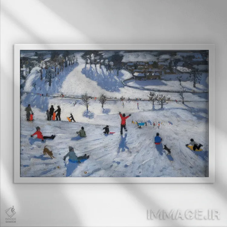 تابلو Chatsworth,تفریحات زمستانی، چَتسورث (بریتانیا) اثر اندرو ماکارا - نمای قابدار سفید