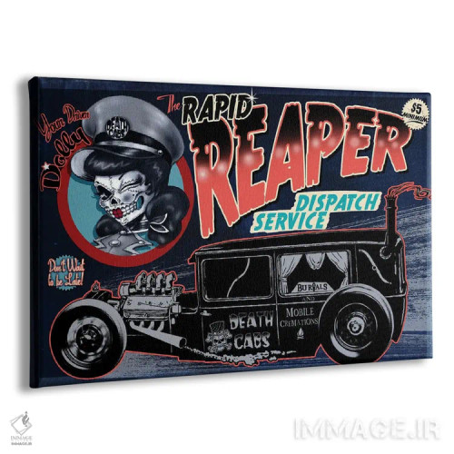 تابلو عزیز کالسکهٔ مرگ (الهام از نام گروه موسیقی) اثر آلکمی انگلند (استودیو هنری انگلیسی) - نمای پرسپکتیو محصول