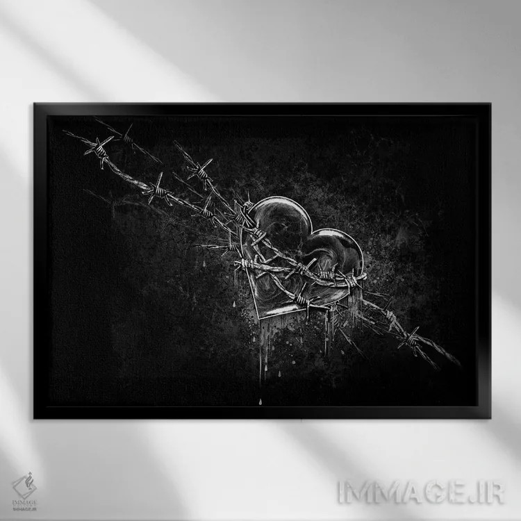 تابلو رومانتیک مقید (وابسته) اثر آلکمی انگلند (استودیو هنری انگلیسی) - نمای قابدار مشکی