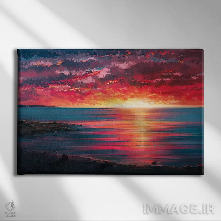 تابلو ساحل دریا اثر آلنا آئنامی - نمای روبهرو روی دیوار