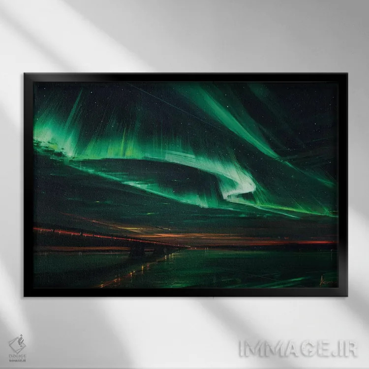 تابلو شفق قطبی اثر آلنا آئنامی - نمای قابدار مشکی