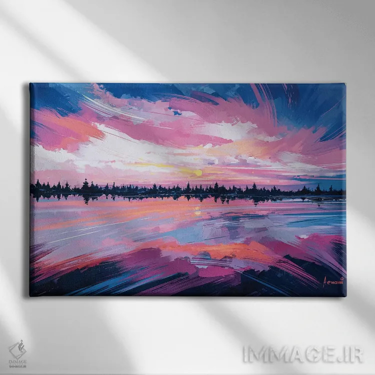 تابلو آینهٔ آسمان اثر آلنا آئنامی - نمای روبهرو روی دیوار