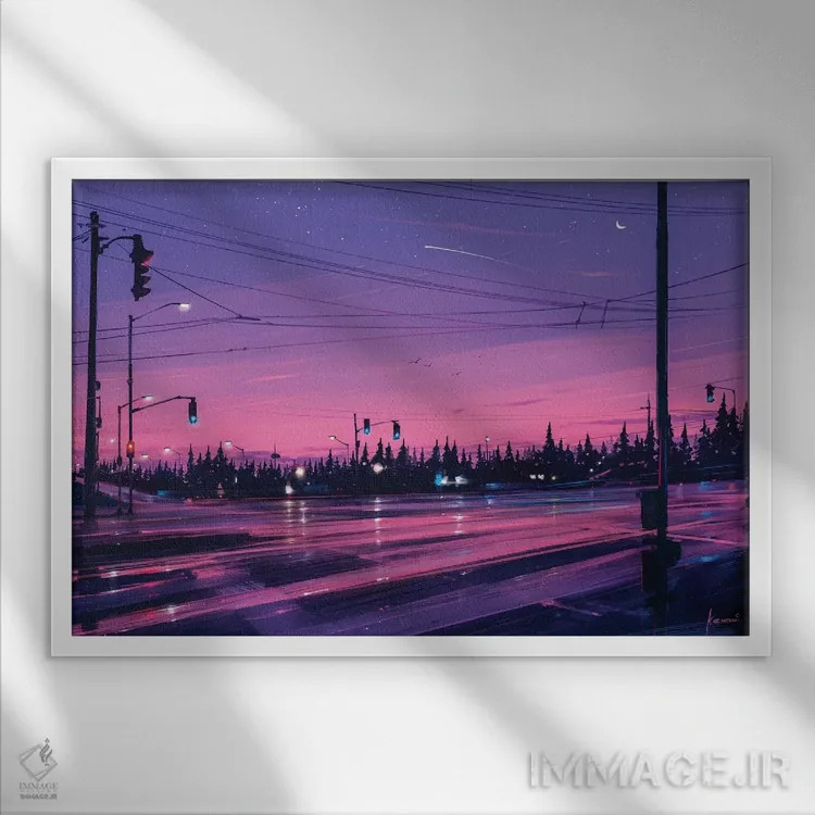 تابلو ساعت هفت عصر اثر آلنا آئنامی - نمای قابدار سفید