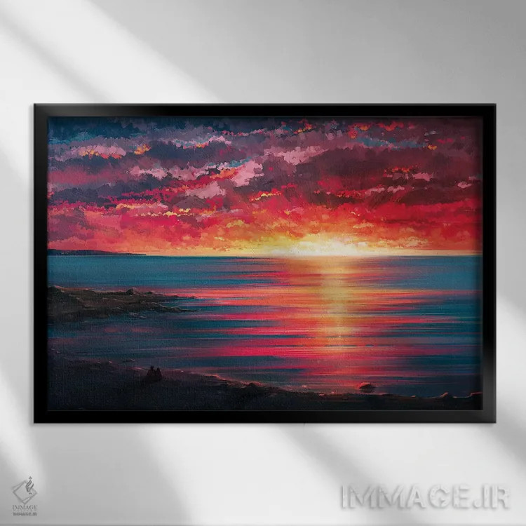 تابلو ساحل دریا اثر آلنا آئنامی - نمای قابدار مشکی