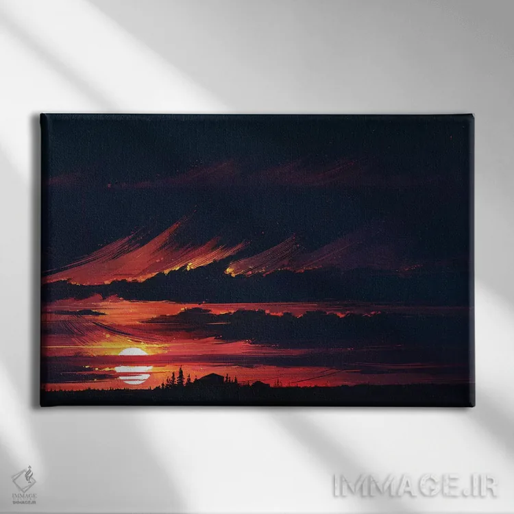 تابلو غروب آفتاب اثر آلنا آئنامی - نمای روبهرو روی دیوار