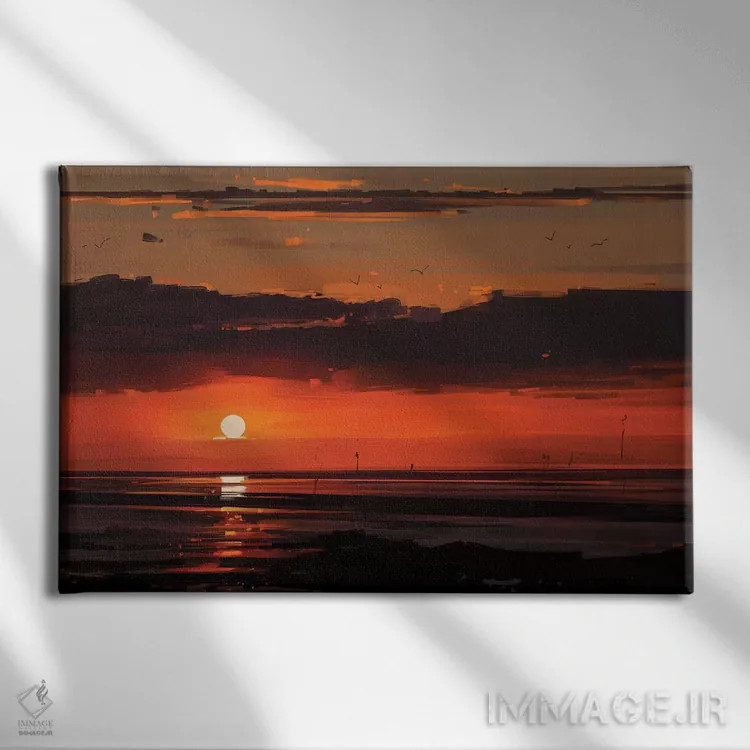 تابلو غروب خورشید اثر آلنا آئنامی - نمای روبهرو روی دیوار