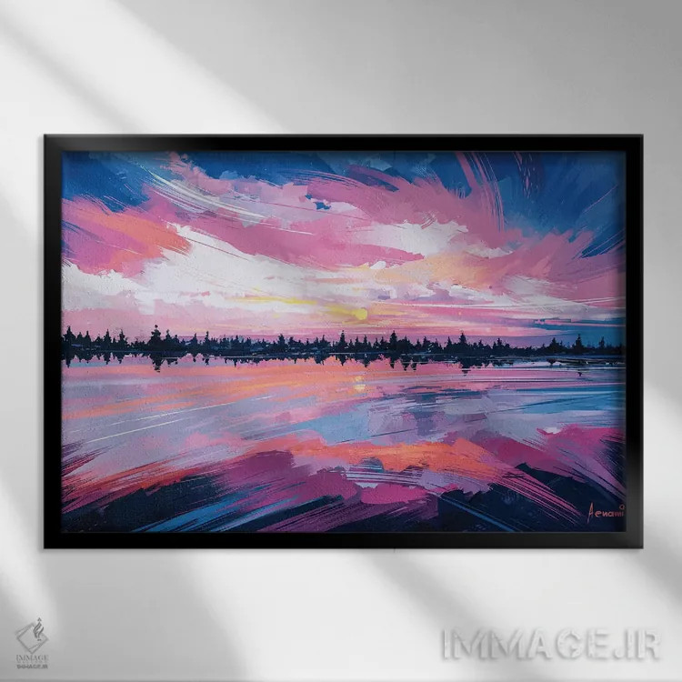 تابلو آینهٔ آسمان اثر آلنا آئنامی - نمای قابدار مشکی