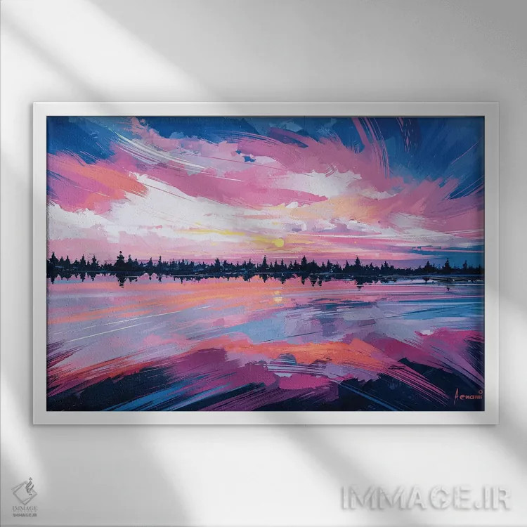 تابلو آینهٔ آسمان اثر آلنا آئنامی - نمای قابدار سفید