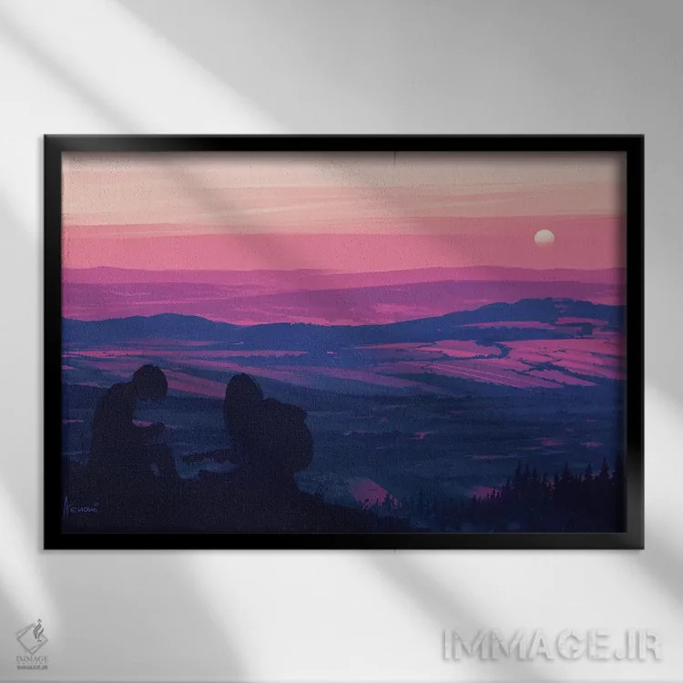 تابلو قله جهان اثر آلنا آئنامی - نمای قابدار مشکی