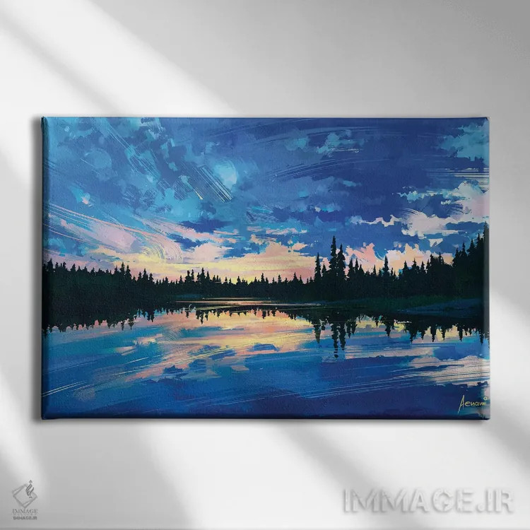 تابلو اطراف ما اثر آلنا آئنامی - نمای روبهرو روی دیوار