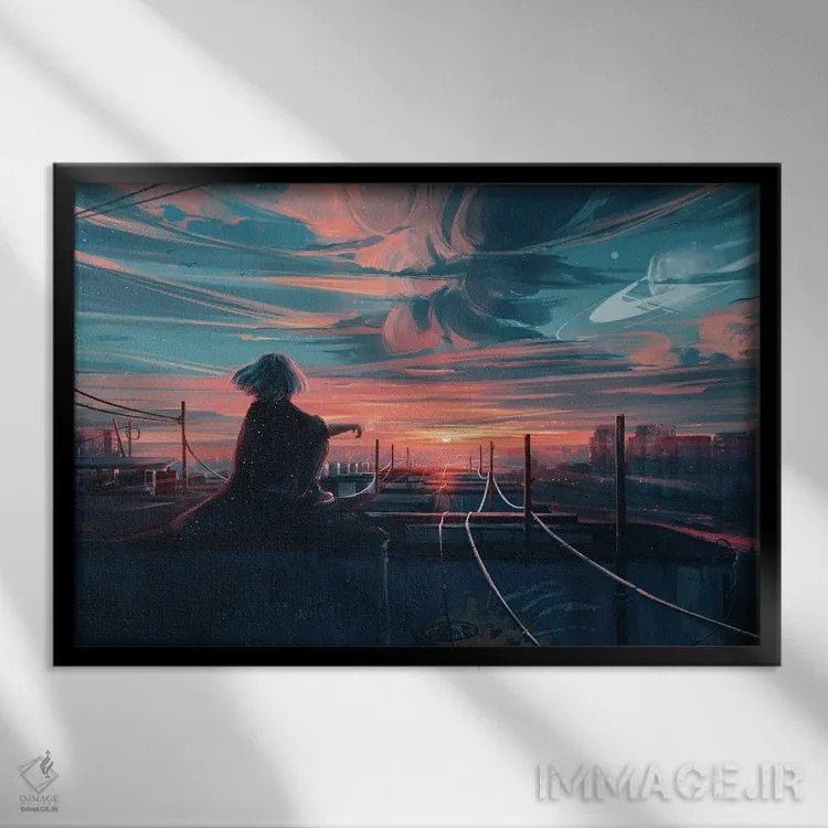 تابلو دور از فردا اثر آلنا آئنامی - نمای قابدار مشکی