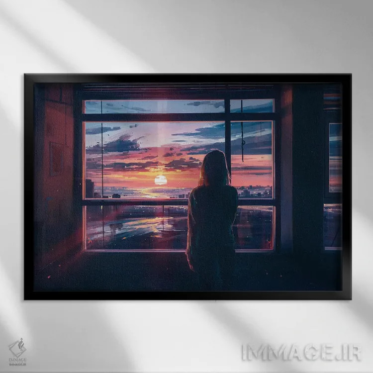 تابلو منتظر تو هستم اثر آلنا آئنامی - نمای قابدار مشکی