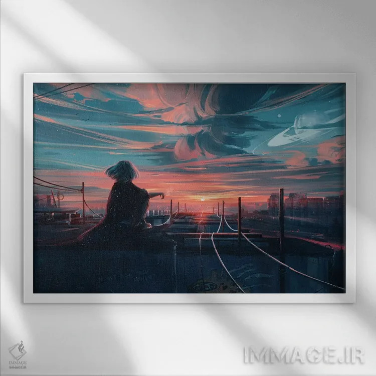 تابلو دور از فردا اثر آلنا آئنامی - نمای قابدار سفید