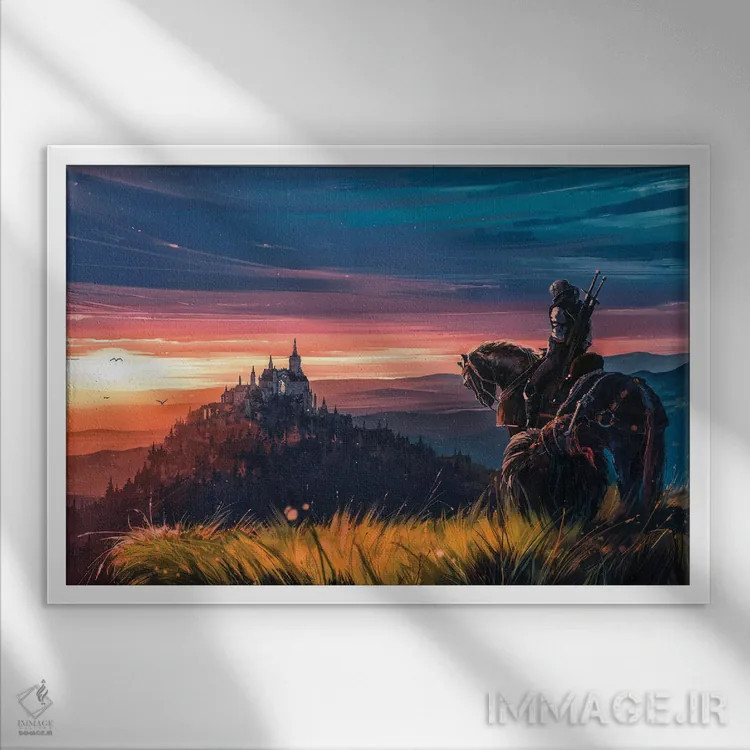 تابلو فراتر از تپه و دشت اثر آلنا آئنامی - نمای قابدار سفید