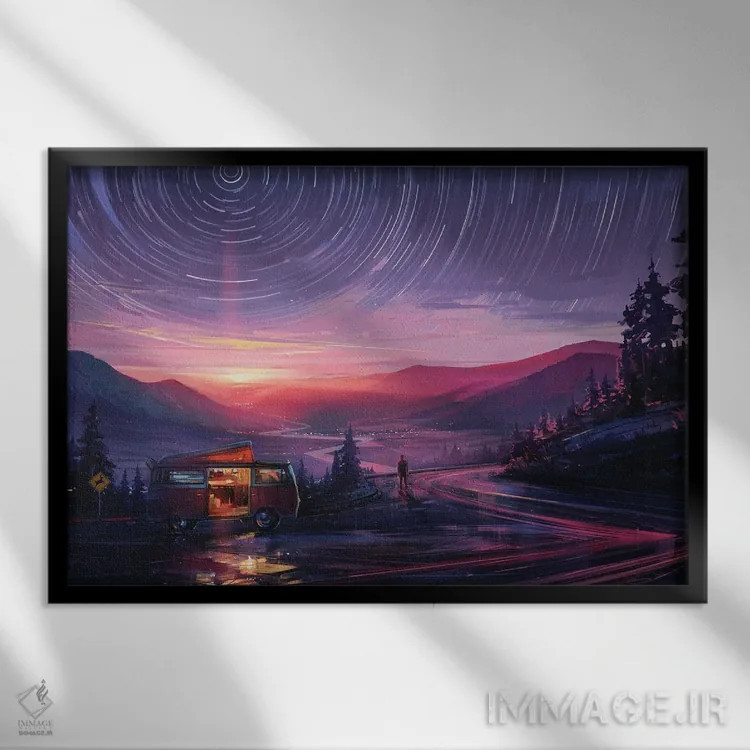 تابلو بیرون از زمان اثر آلنا آئنامی - نمای قابدار مشکی