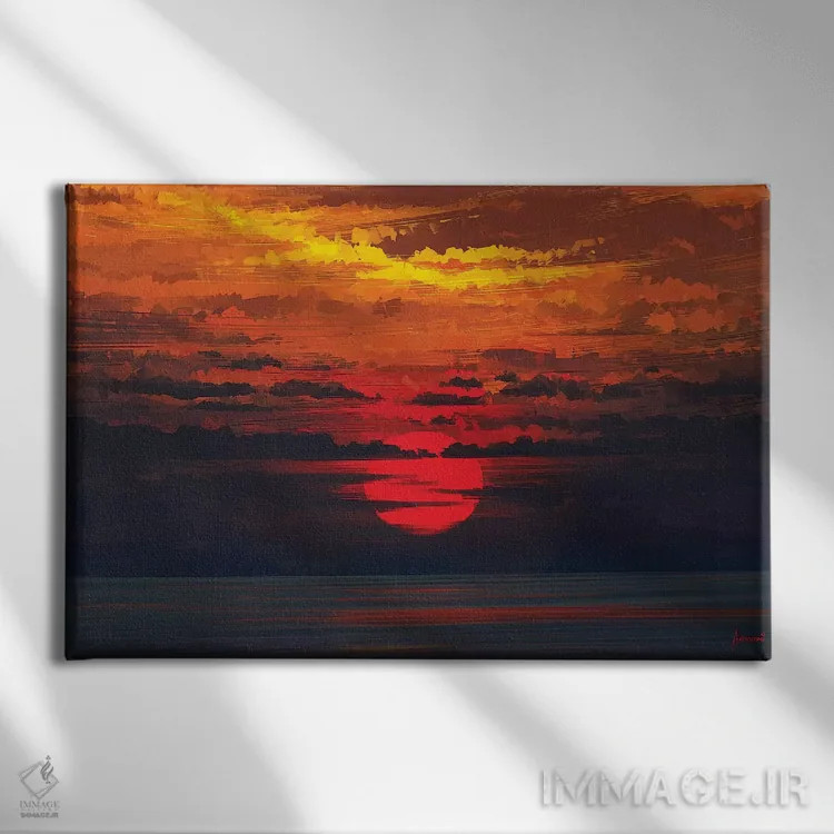 تابلو آرامش پیش از طوفان اثر آلنا آئنامی - نمای روبهرو روی دیوار