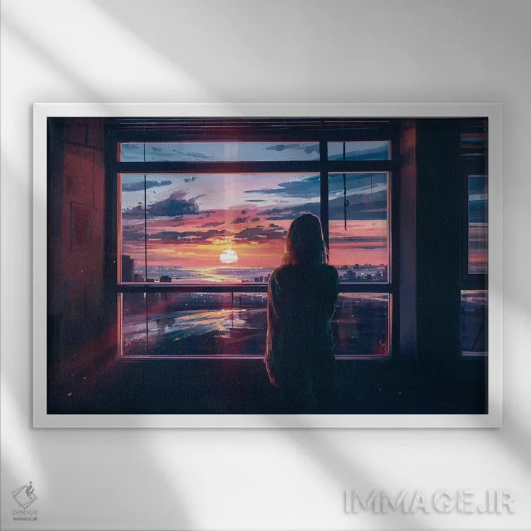 تابلو منتظر تو هستم اثر آلنا آئنامی - نمای قابدار سفید