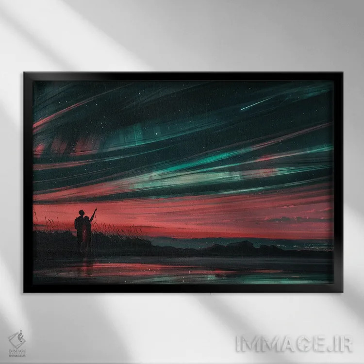 تابلو ستارگان و تو اثر آلنا آئنامی - نمای قابدار مشکی